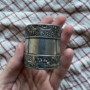 Antique napkin silver plated ring 1903 hand engraved Cornelius